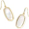 Kendra Scott Imitation Pearl 14k Gold Plated Over Brass Dani Bezel Drop Earrings In Gold