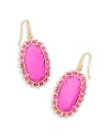 Kendra Scott The Dani Color Burst Frame Drop Earrings In Gold Neon Pink Magnesite
