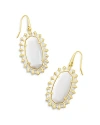 Kendra Scott 14k Gold-plated Framed Stone Drop Earrings In Gold White Mother Of Pearl