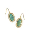 Kendra Scott Dani Deep Aqua Illusion Figaro Frame Drop Earrings In Gold