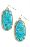 Kendra Scott Danielle In Bronze Veined Turquoise/gold