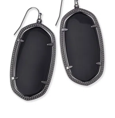 Kendra Scott Danielle Earring In Grey Plate/black Opaque Glass In Multi