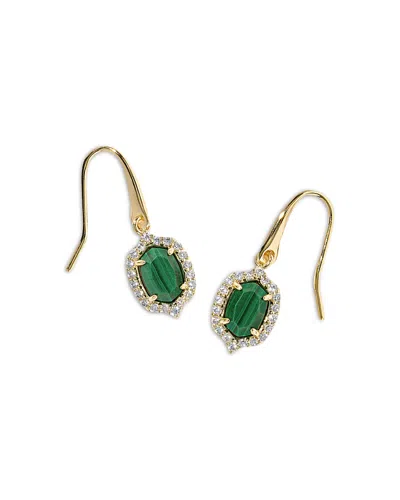 Kendra Scott Daphne Crystal Frame Drop Earrings In Gold Green