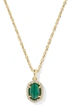 Kendra Scott Daphne Crystal Frame Pendant Necklace In Gold