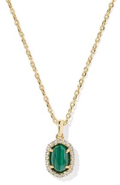 Kendra Scott Daphne Crystal Frame Pendant Necklace In Green