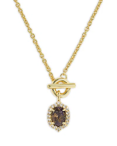 Kendra Scott Daphne Crystal Framed Stone Pendant Necklace, 17 In Gold