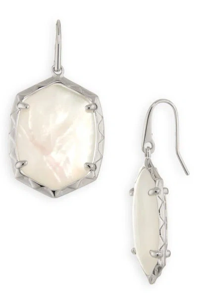 Kendra Scott Daphne Drop Earrings In Silver Ivory Pearl