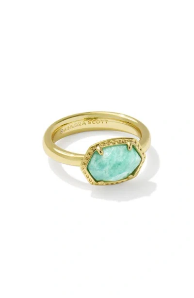Kendra Scott Daphne Frame Amazonite Ring In Gold