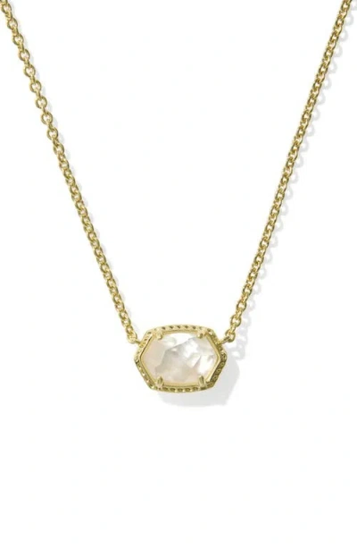 Kendra Scott Daphne Frame Stone Pendant Necklace In Gold