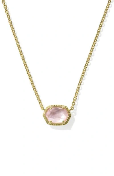 Kendra Scott Daphne Frame Stone Pendant Necklace In Gold