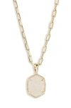 Kendra Scott Daphne Pavé Frame Pendant Necklace In Gold