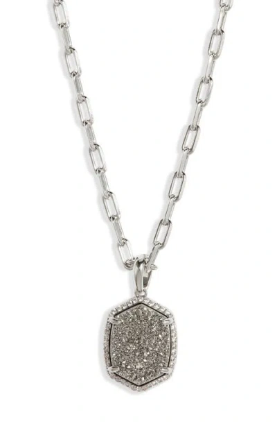 Kendra Scott Daphne Pavé Frame Pendant Necklace In Metallic