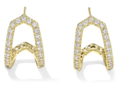 Kendra Scott Daphne Pave Huggie Earrings Earring Gold White Cz: One Size