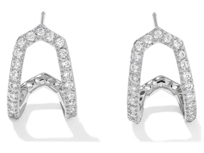 Kendra Scott Daphne Pave Huggie Earrings Earring Silver White Cz: One Size