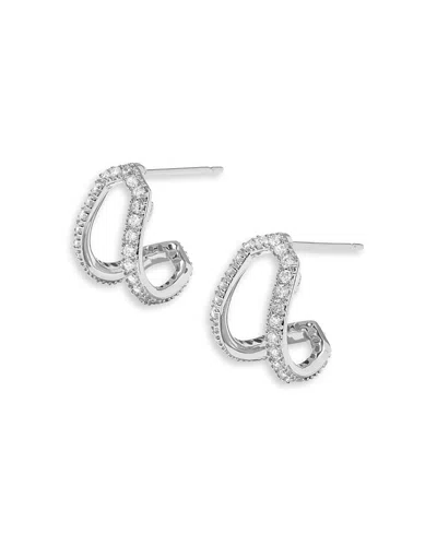 Kendra Scott Daphne Pave Huggie Earrings In Silver