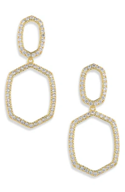 Kendra Scott Daphne Pavé Open Frame Drop Earrings In Orange