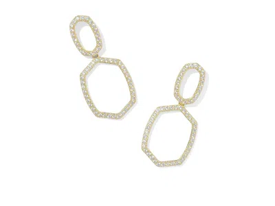 Kendra Scott Daphne Pave Open Frame Earrings Earring Gold White Cz: One Size