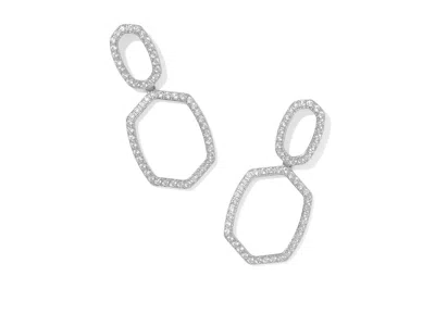 Kendra Scott Daphne Pave Open Frame Earrings Earring Silver White Cz: One Size