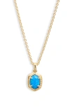 Kendra Scott Daphne Pendant Necklace In Gold Bright Blue Kyocera Opal