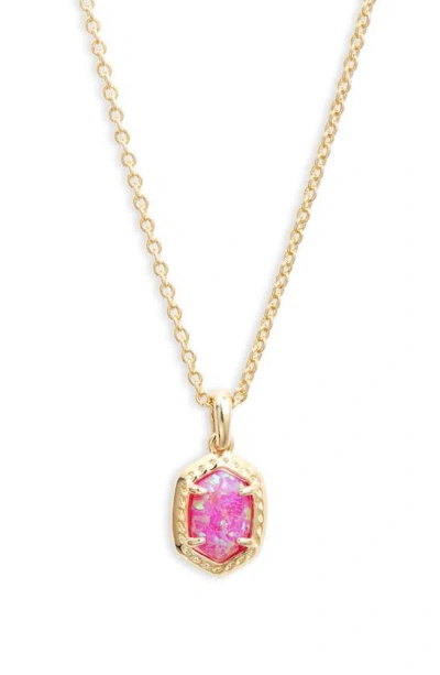 Kendra Scott Daphne Pendant Necklace In Gold Magenta Kyocera Opal