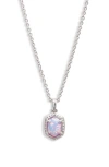 Kendra Scott Daphne Pendant Necklace In Silver Lilac Kyocera Opal