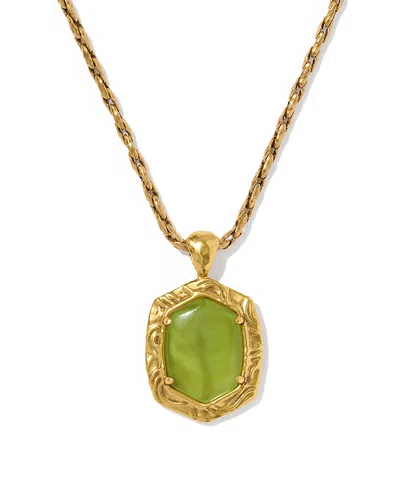 Kendra Scott Daphne Tiger Stripe Frame Stone Pendant Necklace, 30-32 In Gold