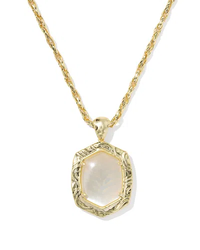 Kendra Scott Daphne Tiger Stripe Frame Stone Pendant Necklace, 30-32 In Transparent