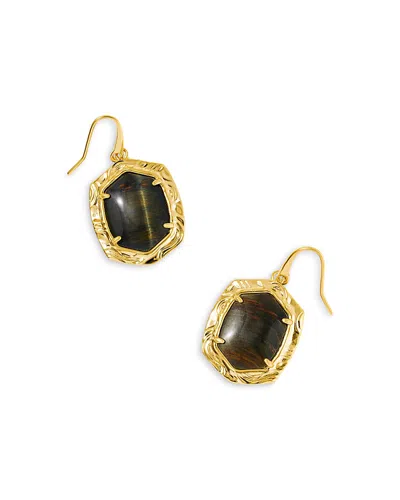Kendra Scott Daphne Tiger Stripe Openwork Stone Drop Earrings In Gold