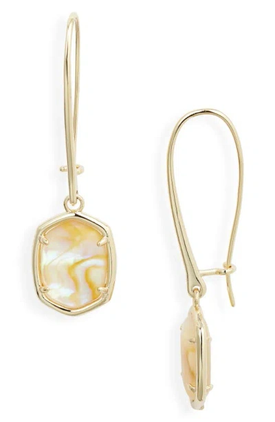 Kendra Scott Daphne Wire Drop Earrings In Gold Iridescent Abalone