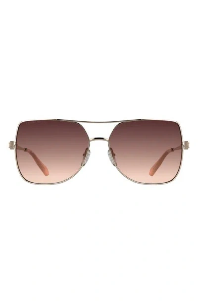 Kendra Scott Davie 60mm Gradient Aviator Sunglasses In Gold