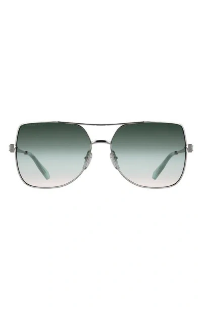 Kendra Scott Davie 60mm Gradient Aviator Sunglasses In Green
