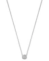 Kendra Scott Davie Pave Silver 0.09 Ct. Tw. Lab-grown Diamond Pendant Necklace In Silver