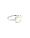 Kendra Scott Davis Small Stone Silver Mother Of Pearl Band Ring In Silver