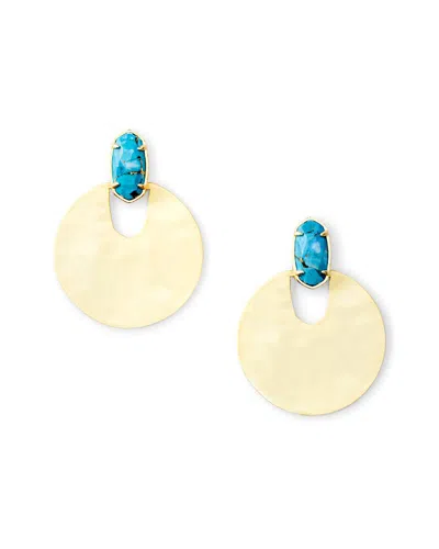 Kendra Scott Deena 14k Plated Magnesite Drop Earrings In Blue