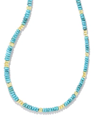 Kendra Scott Deliah 14k Plated Magnesite Strand Necklace In Blue