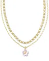 Kendra Scott Deliah 14k Plated Mixed Stones Multi Strand Necklace In Gold