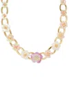 Kendra Scott Deliah Statement 14k Plated Mixed Stones Chain Necklace In Gold