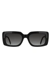 Kendra Scott Dira 55mm Rectangular Sunglasses In Black