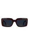 Kendra Scott Dira 55mm Rectangular Sunglasses In Brown