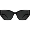 Kendra Scott Dira 56mm Butterfly Sunglasses In Black