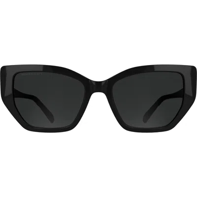 Kendra Scott Dira 56mm Butterfly Sunglasses In Black