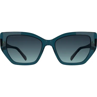 Kendra Scott Dira 56mm Butterfly Sunglasses In Blue