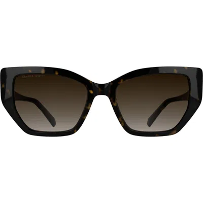 Kendra Scott Dira 56mm Butterfly Sunglasses In Brown