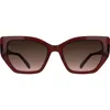 Kendra Scott Dira 56mm Butterfly Sunglasses In Burgundy