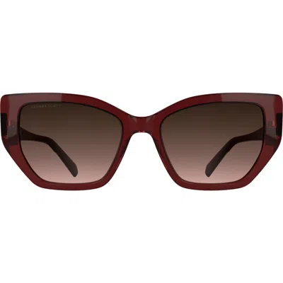 Kendra Scott Dira 56mm Butterfly Sunglasses In Burgundy