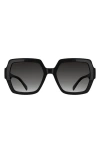 Kendra Scott Dira 56mm Rectangle Sunglasses In Black