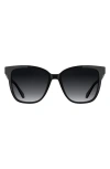 Kendra Scott Dira 56mm Rectangular Sunglasses In Black