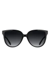 Kendra Scott Dira 57mm Gradient Tea Cup Sunglasses In Black