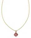 Kendra Scott Dira Crystal 14k Plated Mixed Stones Pendant Necklace In Gold