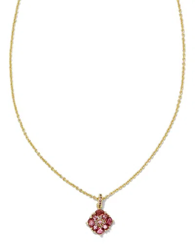 Kendra Scott Dira Crystal 14k Plated Mixed Stones Pendant Necklace In Gold